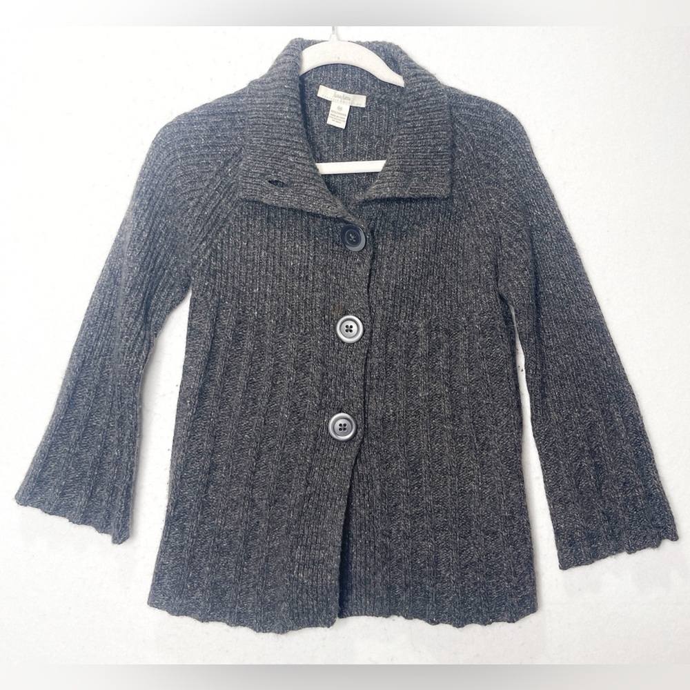 Neiman Marcus Collection Gray 100% Cashmere Button Front Cardigan Sweater Medium - Picture 1 of 5